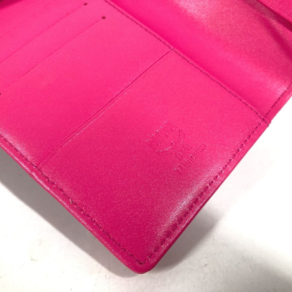 MCM ヴィセトス ライオン ロゴ パスポートカバー ステーショナリー パスポートケース レザー レディース ピンク - brandshop-reference