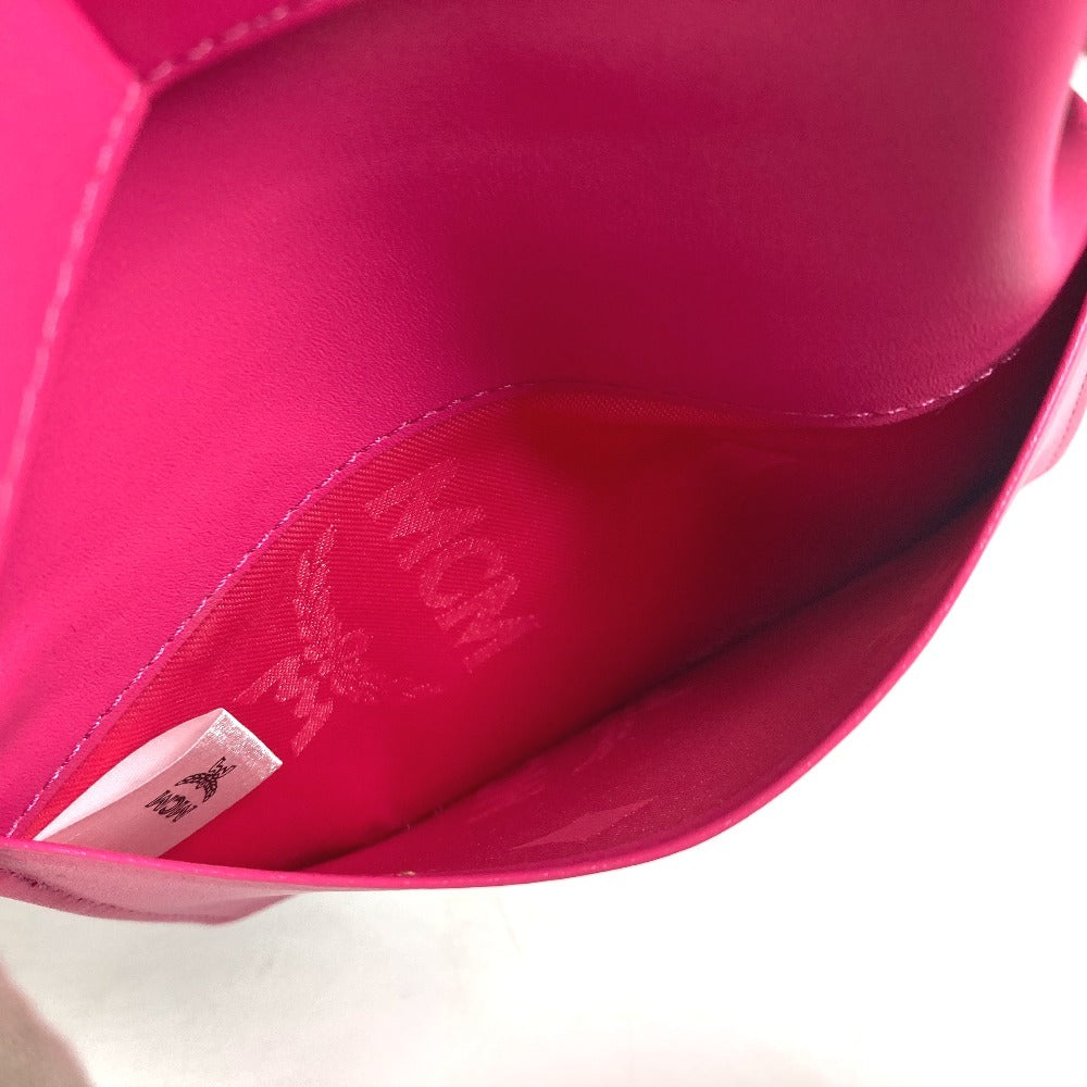 MCM ヴィセトス ライオン ロゴ パスポートカバー ステーショナリー パスポートケース レザー レディース ピンク - brandshop-reference