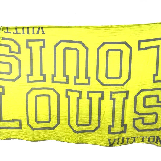 LOUIS VUITTON MP2152 Etoile Fleur Louis Fashion Accessory Large Cotton Stole Shawl Women's Yellow
