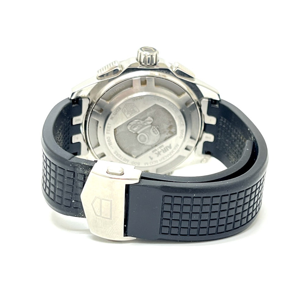TAG HEUER CAJ2113 AIR-K1 アクアレーサー 錦織圭モデル クロノグラフ デイト 自動巻き 腕時計 SS メンズ シルバー