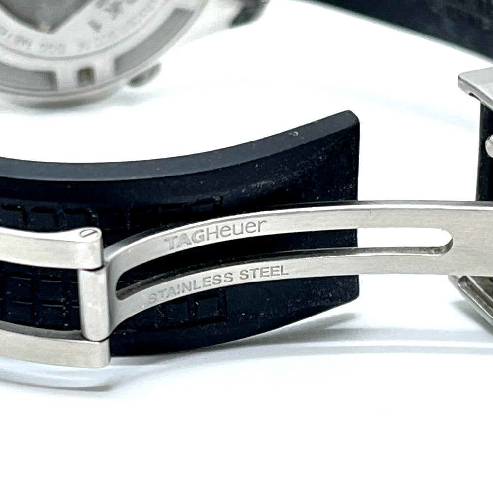 TAG HEUER CAJ2113 AIR-K1 アクアレーサー 錦織圭モデル クロノグラフ デイト 自動巻き 腕時計 SS メンズ シルバー