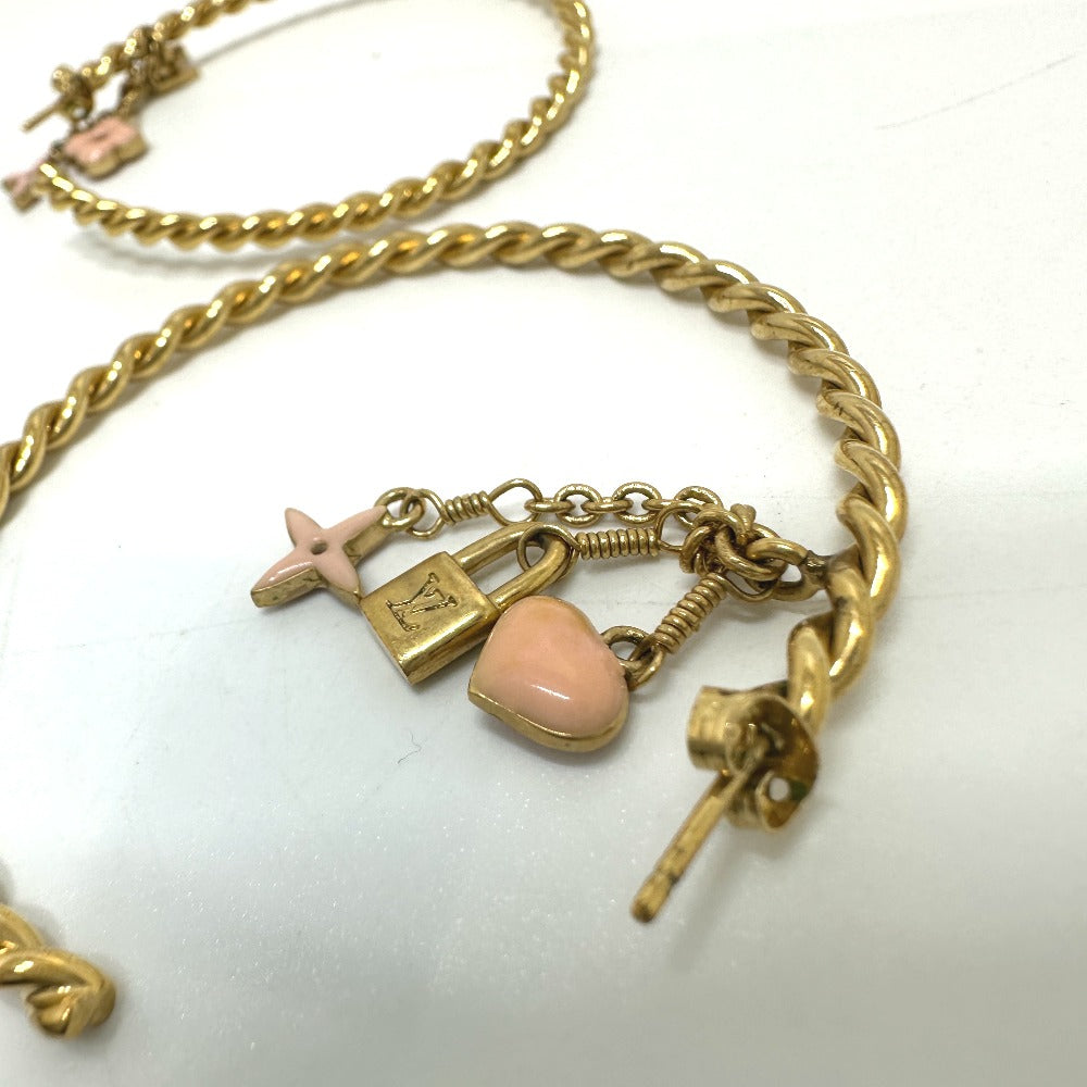 LOUIS VUITTON M65481 Creole Sweet Monogram Hoop Earrings in Metal, Pink, for Women