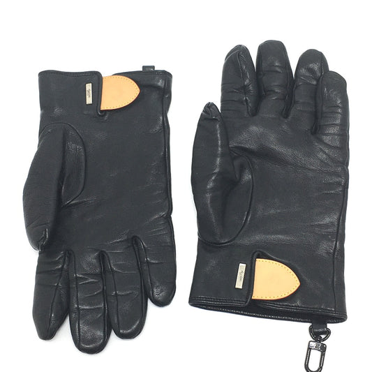 LOUIS VUITTON MP2429 Gon LV Staple Edition Gloves, Cashmere, Women's, Black