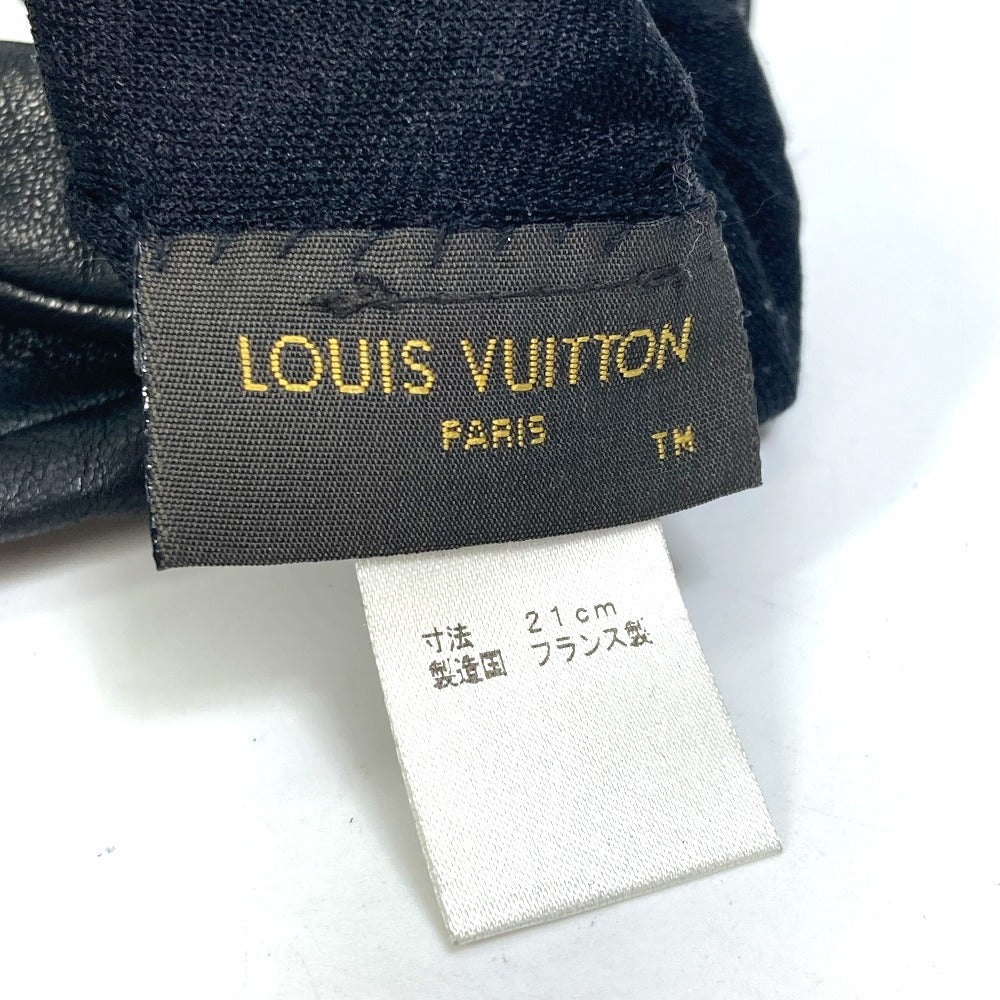LOUIS VUITTON M75555 Apparel Logo Gloves Leather Women's Black
