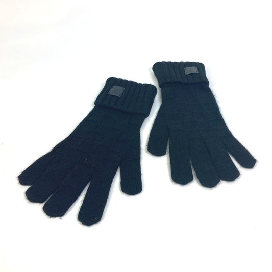 LOUIS VUITTON M72682 ダミエ ゴン ヘルシンキ グローブ 手袋 カシミヤ メンズ ブラック