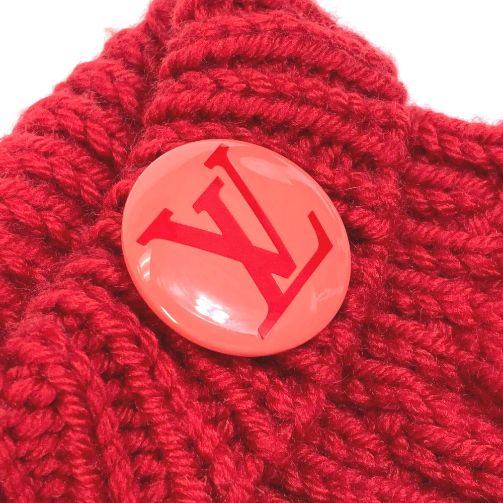 LOUIS VUITTON Can Badge Morphle Constance Mitones Guantes Lana Unisex Rojo