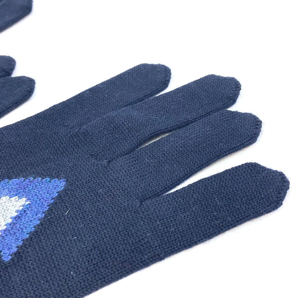 LOUIS VUITTON M70305 Gon Triple V Wool Gloves, Men's, Navy