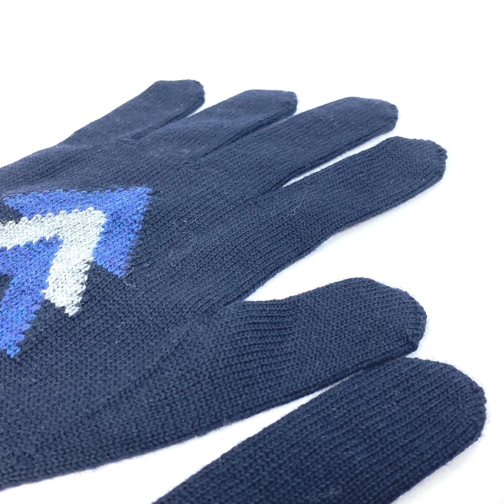 LOUIS VUITTON M70305 Gon Triple V Wool Gloves, Men's, Navy