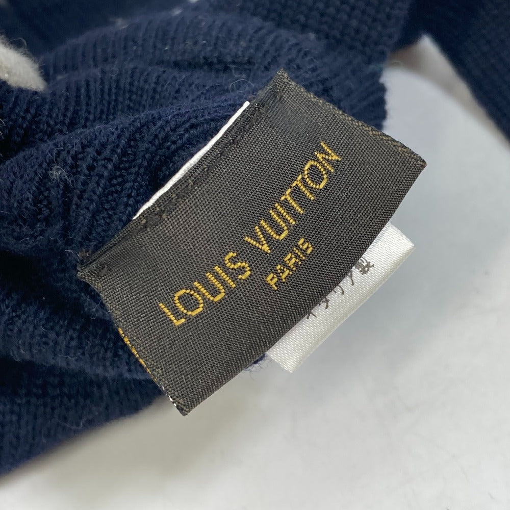 LOUIS VUITTON M70305 Gon Triple V Wool Gloves, Men's, Navy