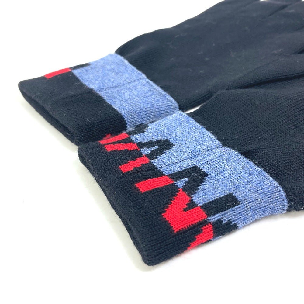 LOUIS VUITTON M71248 Gon LV Horizon Wool Gloves, Men's, Black