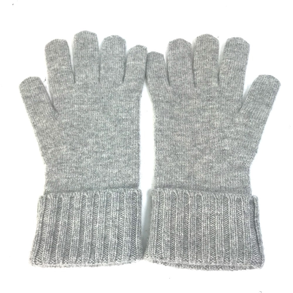 LOUIS VUITTON M72679 Damier Leather Patch Gon Helsinki Gloves, Men's Gray Cashmere Gloves