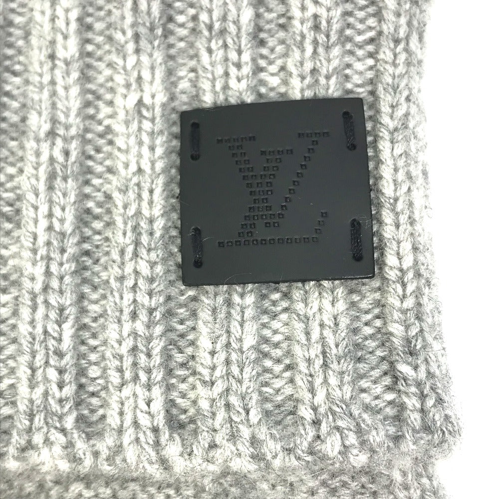 LOUIS VUITTON M72679 Damier Leather Patch Gon Helsinki Gloves, Men's Gray Cashmere Gloves