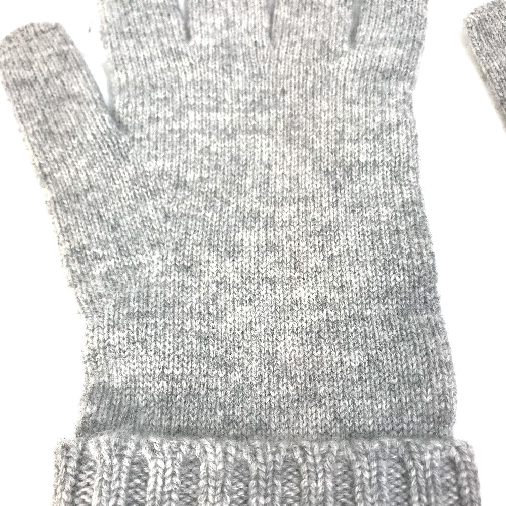 LOUIS VUITTON M72679 Damier Leather Patch Gon Helsinki Gloves, Men's Gray Cashmere Gloves