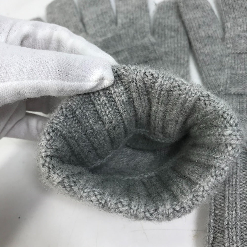 LOUIS VUITTON M72679 Damier Leather Patch Gon Helsinki Gloves, Men's Gray Cashmere Gloves