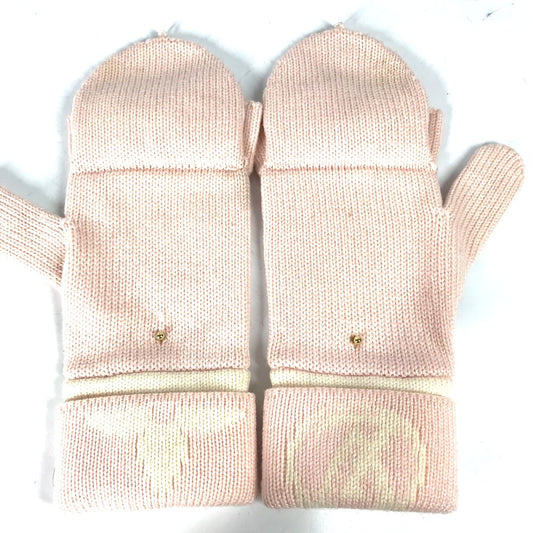 LOUIS VUITTON M70767 Two-tone Gon Morning Lamb Monogram Wool Fingerless Mittens, 2-Way, Women's, Pink