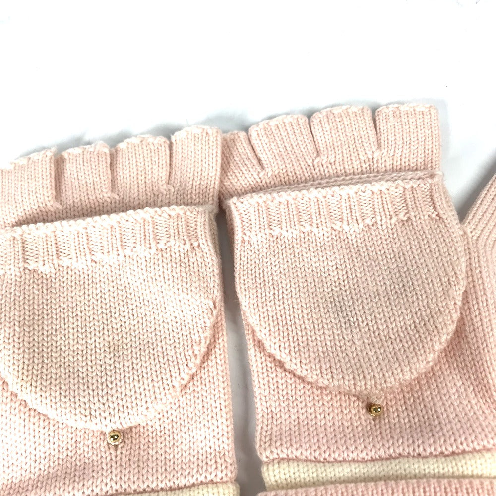 LOUIS VUITTON M70767 Two-tone Gon Morning Lamb Monogram Wool Fingerless Mittens, 2-Way, Women's, Pink