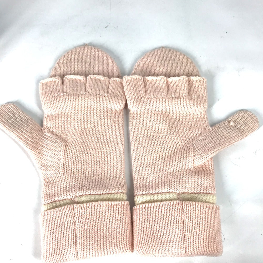LOUIS VUITTON M70767 Two-tone Gon Morning Lamb Monogram Wool Fingerless Mittens, 2-Way, Women's, Pink