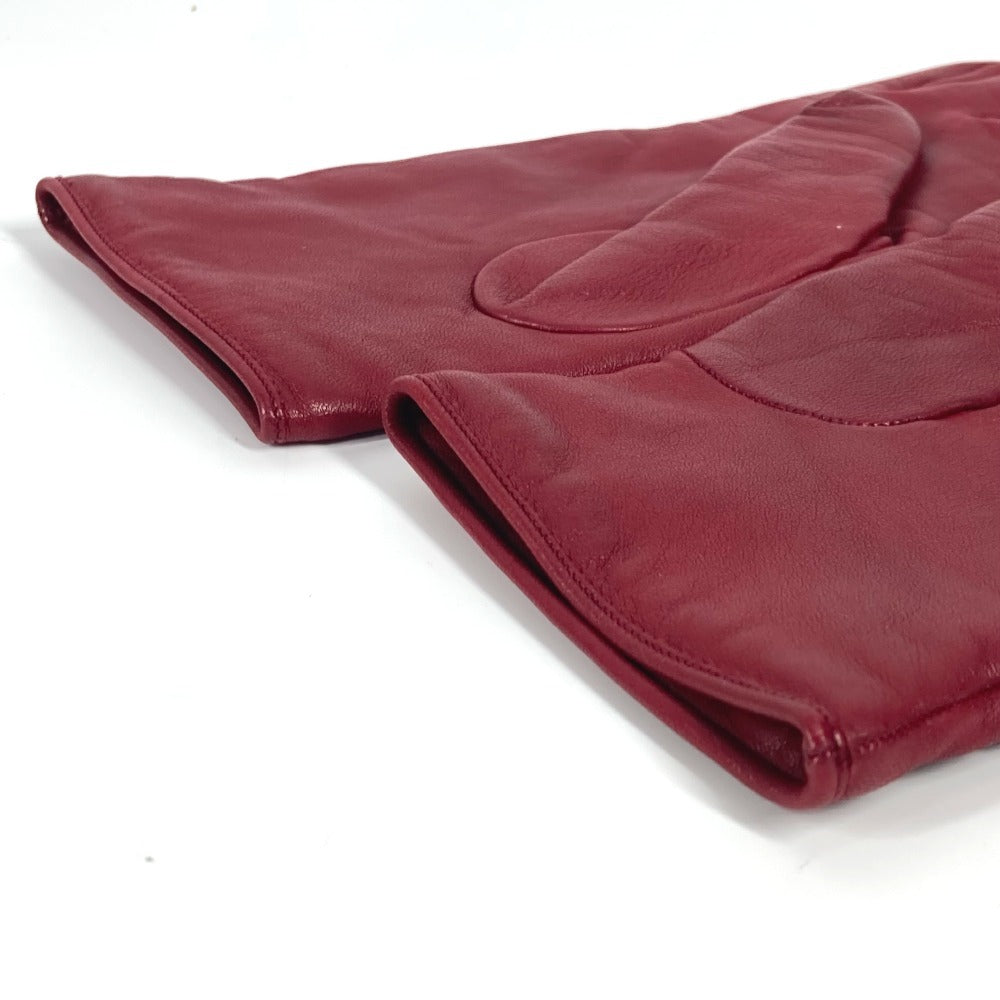 LOUIS VUITTON M75864 Vロゴ レザーグローブ 革 グローブ アクセサリー 手袋 レザー レディース レッド - brandshop-reference
