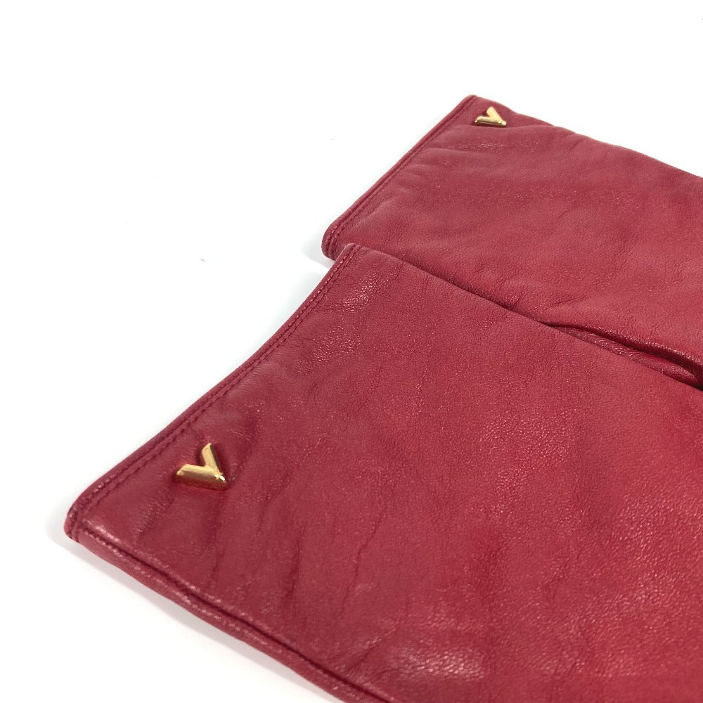 LOUIS VUITTON M75864 Vロゴ レザーグローブ 革 グローブ アクセサリー 手袋 レザー レディース レッド - brandshop-reference
