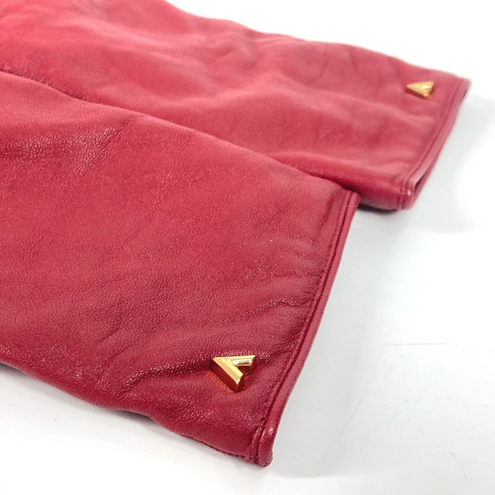 LOUIS VUITTON M75864 Vロゴ レザーグローブ 革 グローブ アクセサリー 手袋 レザー レディース レッド - brandshop-reference