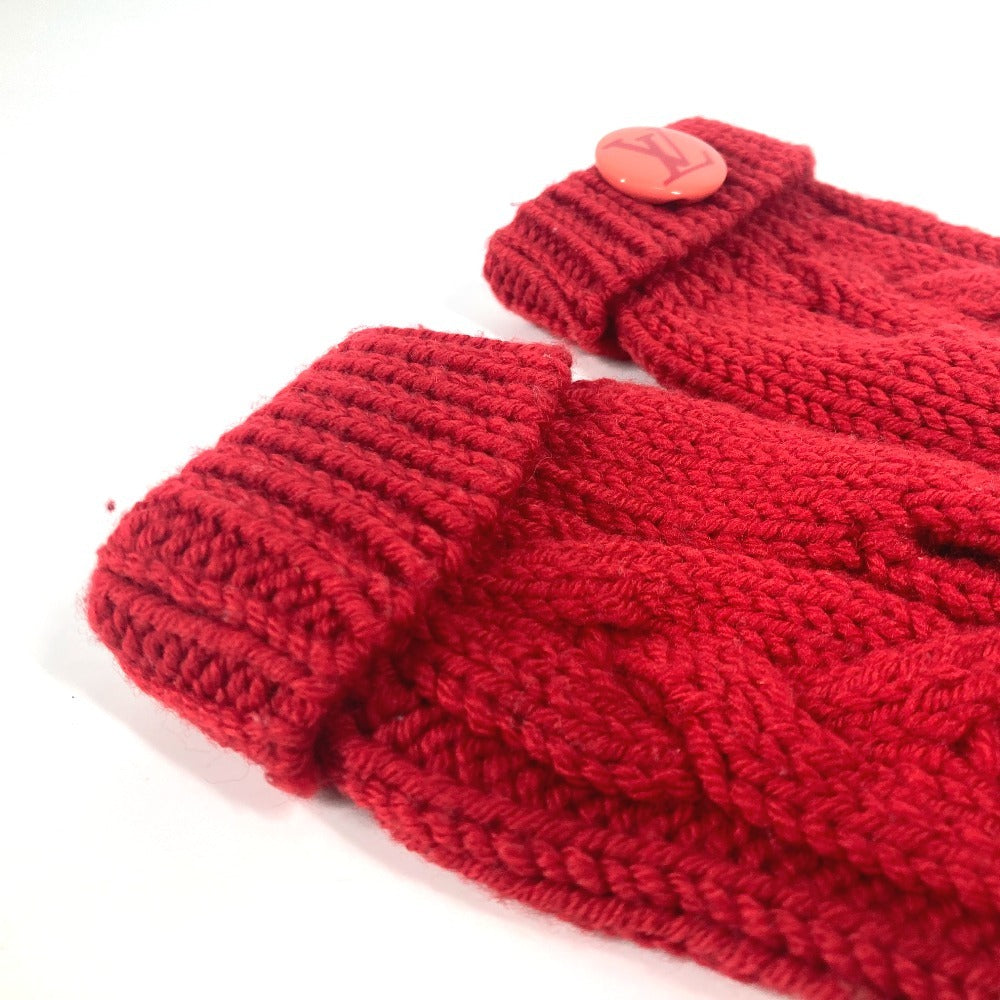 LOUIS VUITTON モーフル コンスタンス グローブ ミトン 缶バッジ付き 手袋 ウール レディース レッド - brandshop-reference