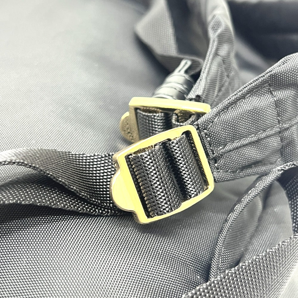 agnes b. FT03A-07 ロゴ カバン バックパック ゴールド金具 リュックサック ナイロン レディース ブラック