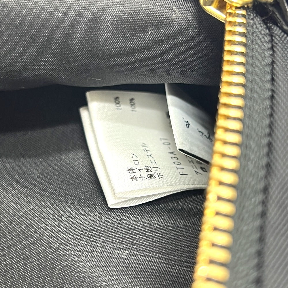 agnes b. FT03A-07 ロゴ カバン バックパック ゴールド金具 リュックサック ナイロン レディース ブラック