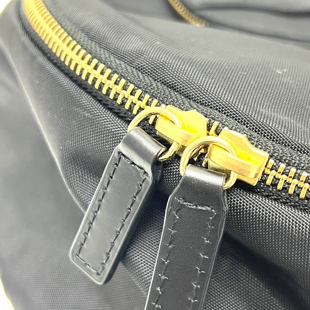 agnes b. FT03A-07 ロゴ カバン バックパック ゴールド金具 リュックサック ナイロン レディース ブラック