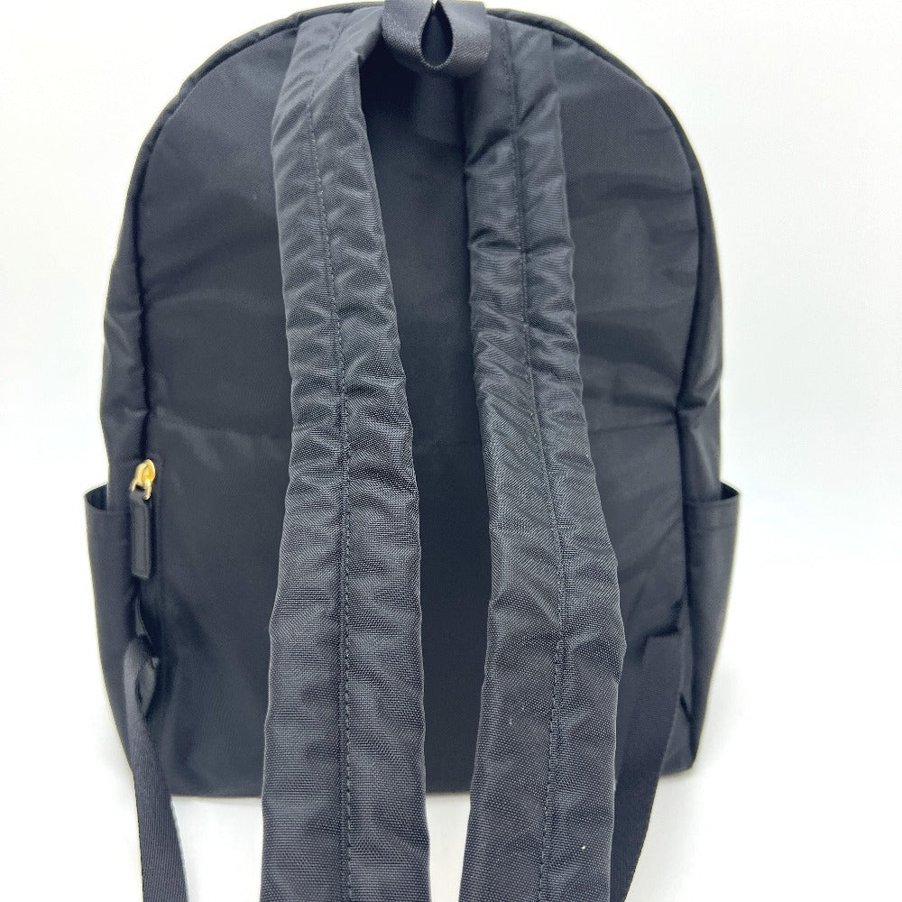 agnes b. FT03A-07 ロゴ カバン バックパック ゴールド金具 リュックサック ナイロン レディース ブラック