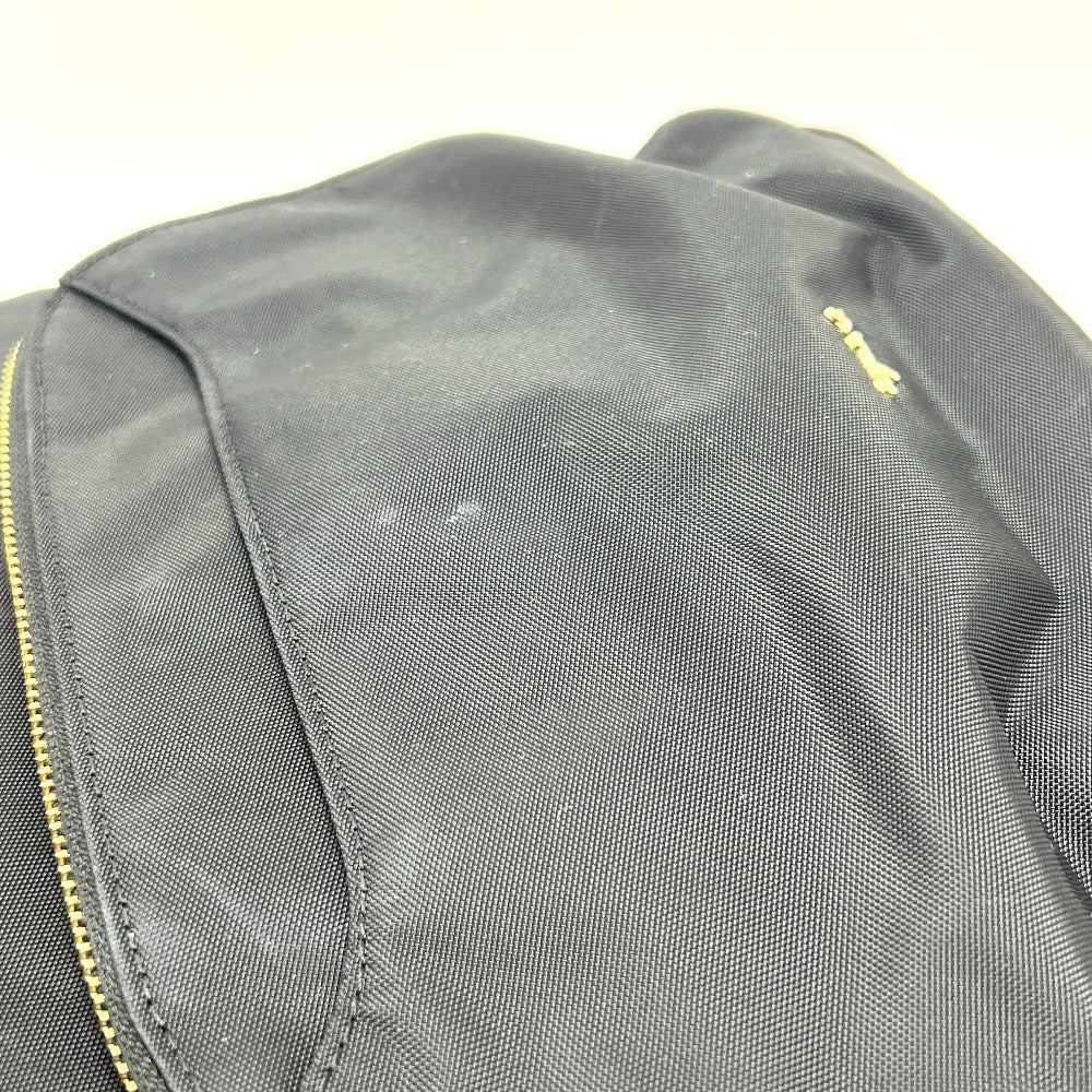 agnes b. FT03A-07 ロゴ カバン バックパック ゴールド金具 リュックサック ナイロン レディース ブラック