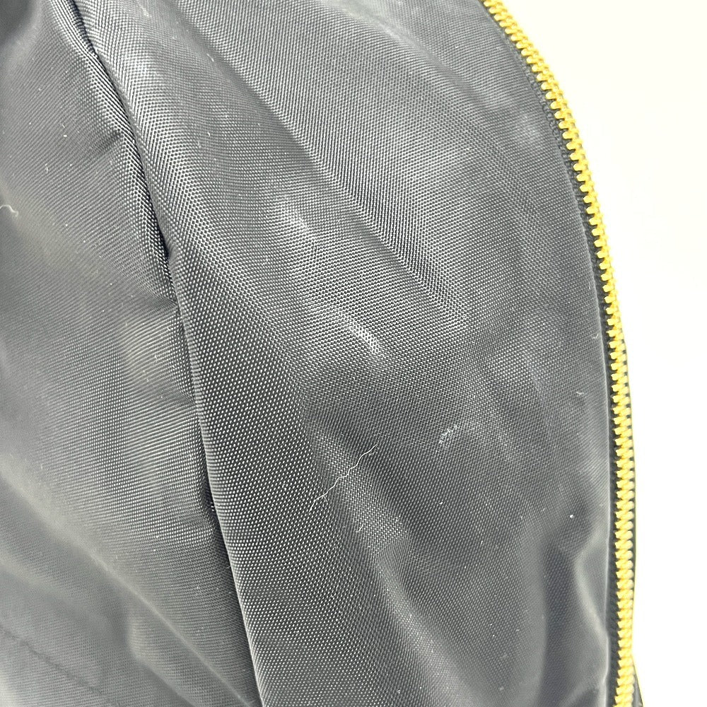 agnes b. FT03A-07 ロゴ カバン バックパック ゴールド金具 リュックサック ナイロン レディース ブラック