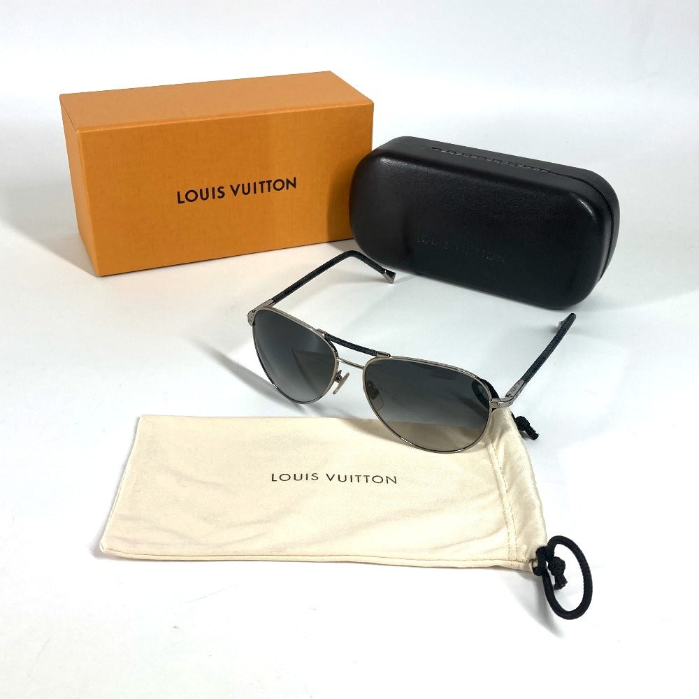 LOUIS VUITTON Z0439U ダミエグラフィット コンスピラシオンパイロット ティアドロップ めがね メガネ アイウェア 眼鏡 サングラス メタル メンズ ブラック - brandshop-reference