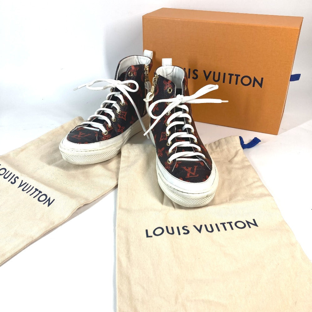 LOUIS VUITTON キャットグラム ステラ―ライン サイドZIP ハイカット スニーカー レザー レディース