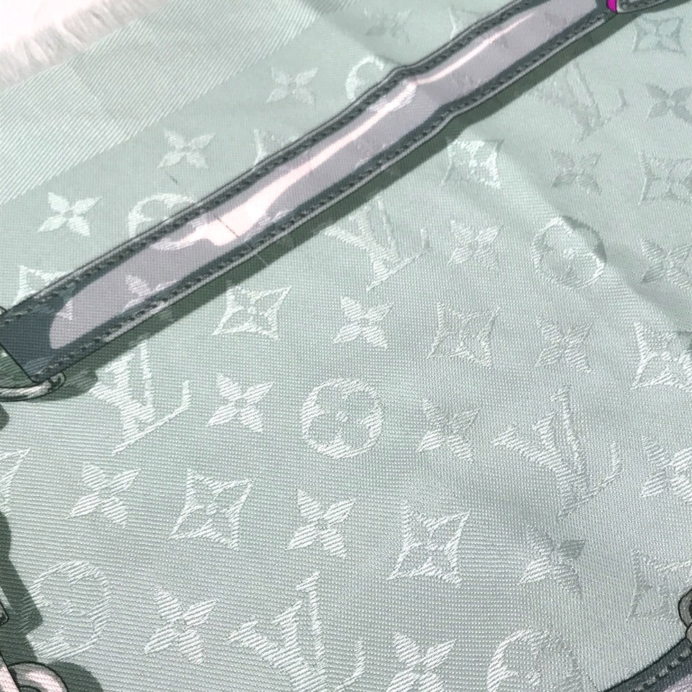 LOUIS VUITTON M70807 モノグラムコンフィデンシャル 小物 タグ有 ストール シルク レディース ブルー ライトブルー系