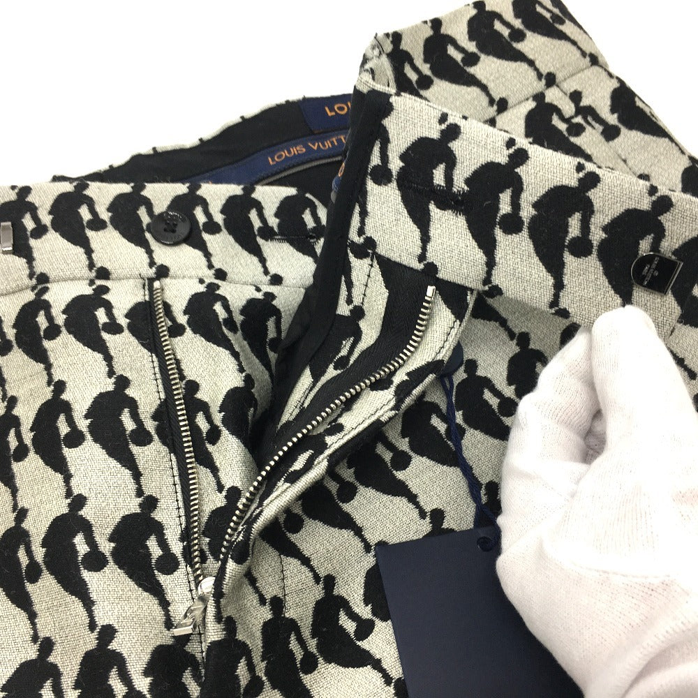 LOUIS VUITTON NBAコラボ センタープレスパンツ スラックス 2020 パンツ ウール メンズ グレー×ブラック