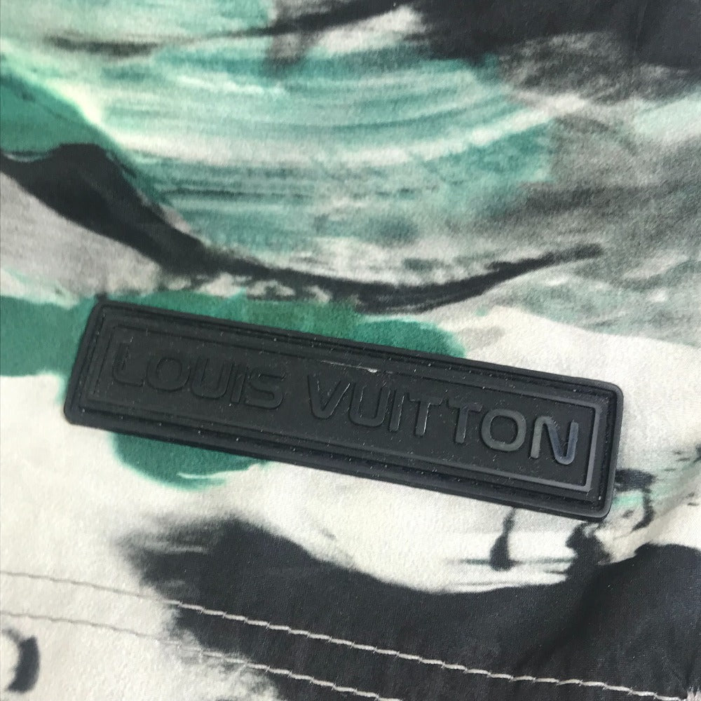 LOUIS VUITTON Men's Camouflage Swim Shorts in Green, Polyester