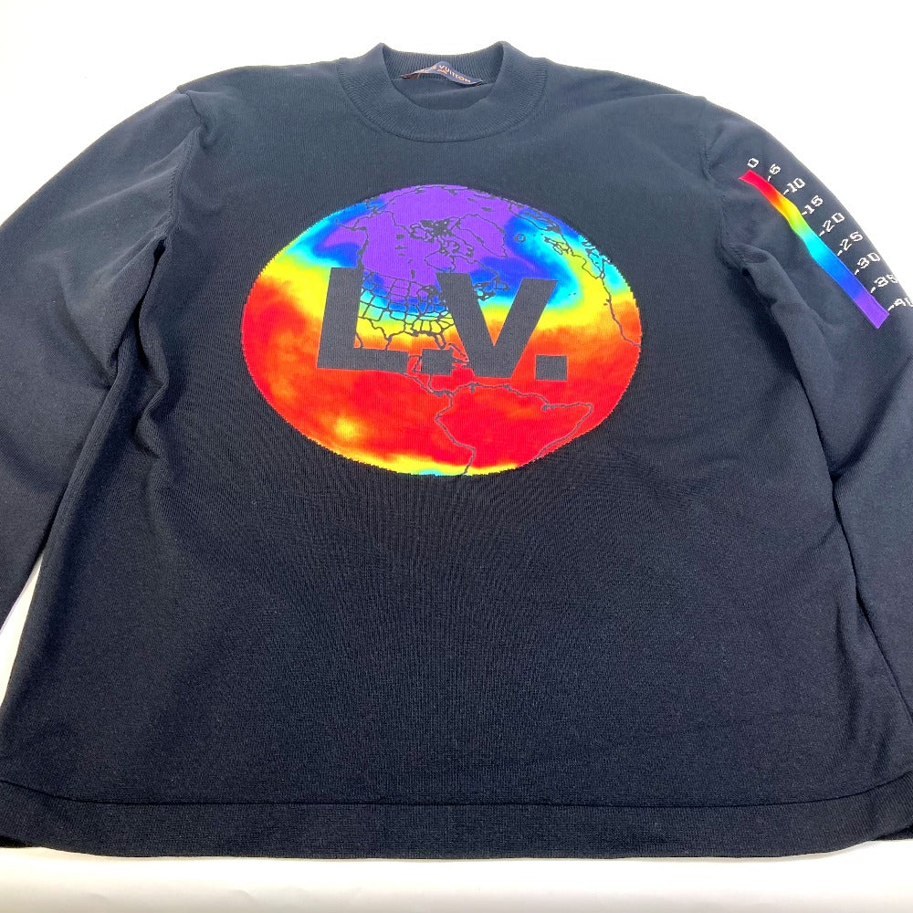 LOUIS VUITTON ヴァージルアブロー トップス 長袖 トレーナー プリンテッドインタルシアグローブモックネック トレーナー ポリアミド メンズ ブラック - brandshop-reference