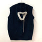 LOUIS VUITTON FLKW83 Hooded Sleeveless Knit Wool Women's Black