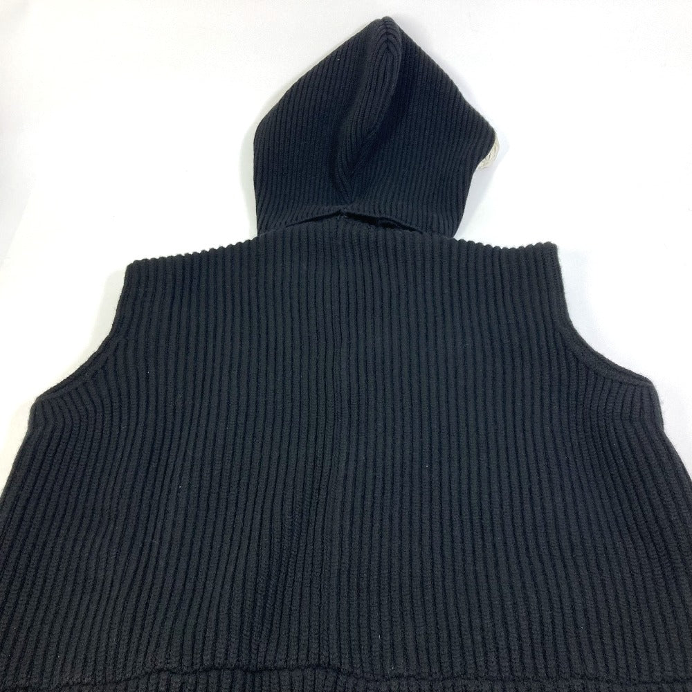 LOUIS VUITTON FLKW83 Hooded Sleeveless Knit Wool Women's Black