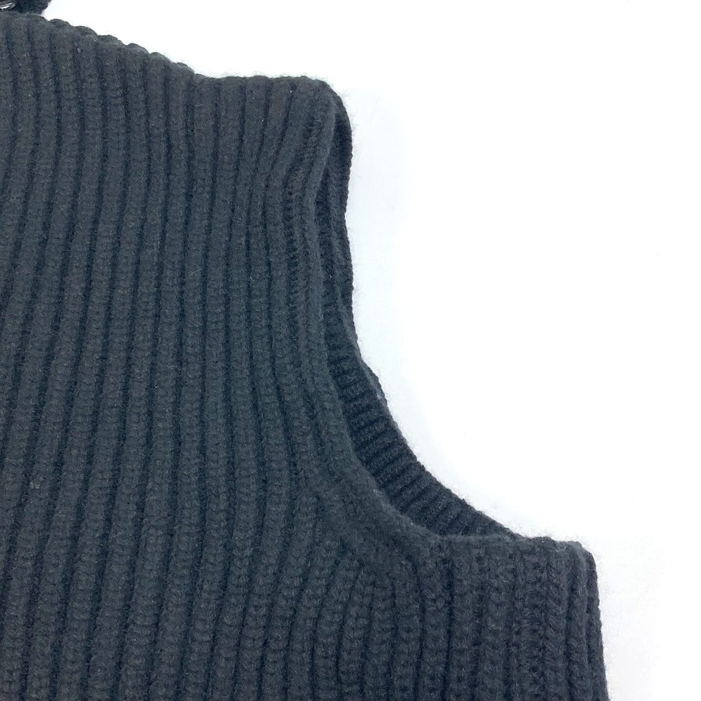 LOUIS VUITTON FLKW83 Hooded Sleeveless Knit Wool Women's Black