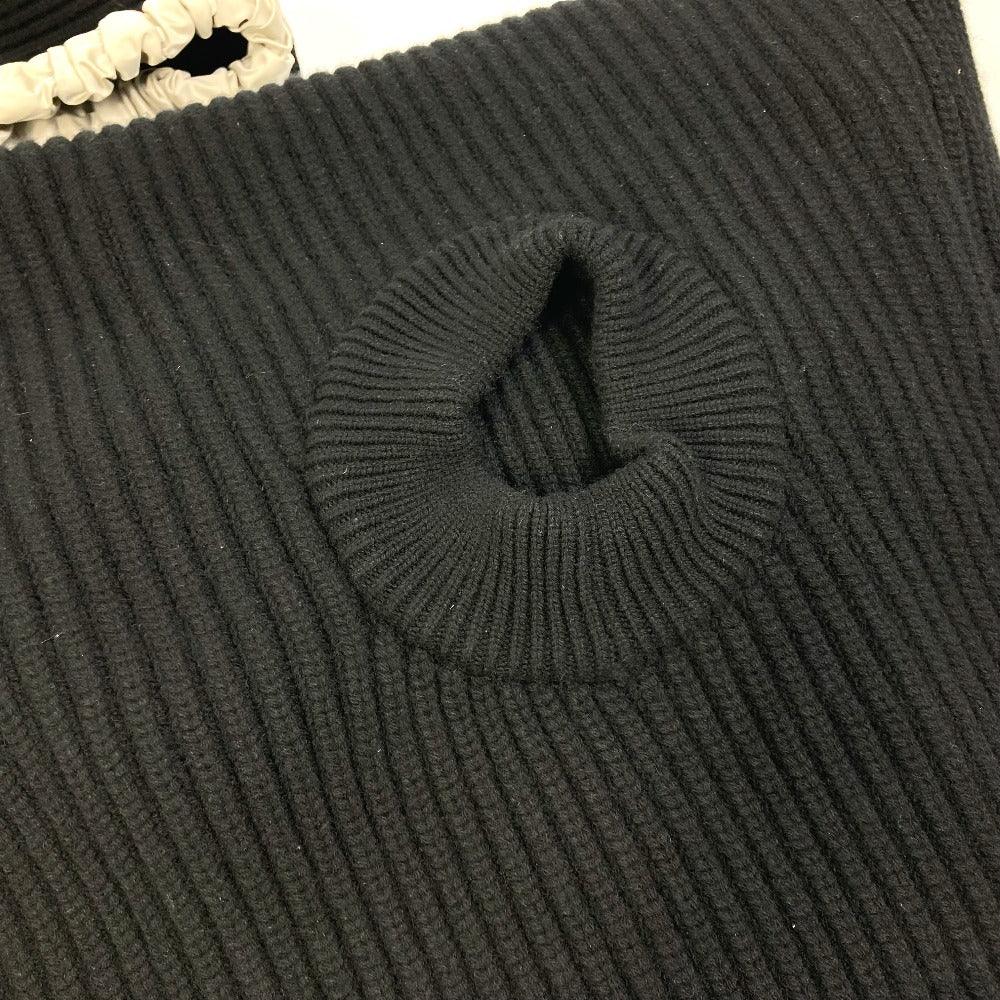 LOUIS VUITTON FLKW83 Hooded Sleeveless Knit Wool Women's Black