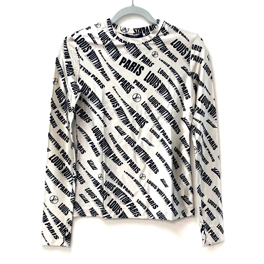 LOUIS VUITTON FLTS86 21SS シグネチャー ロゴ ロングスリーブ トップス アパレル 総柄/クルーネック 長袖シャツ レーヨン レディース ホワイトベージュ