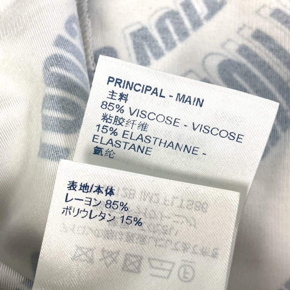 LOUIS VUITTON FLTS86 21SS シグネチャー ロゴ ロングスリーブ トップス アパレル 総柄/クルーネック 長袖シャツ レーヨン レディース ホワイトベージュ