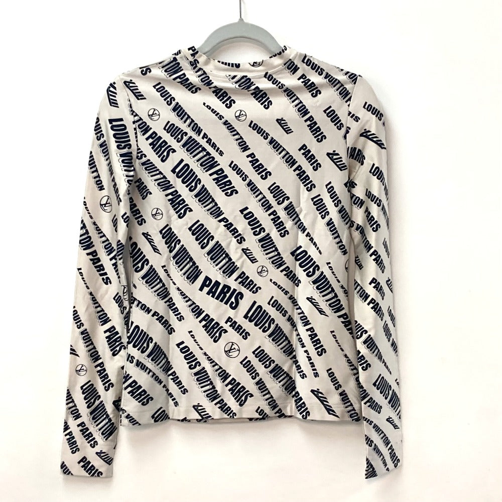 LOUIS VUITTON FLTS86 21SS シグネチャー ロゴ ロングスリーブ トップス アパレル 総柄/クルーネック 長袖シャツ レーヨン レディース ホワイトベージュ