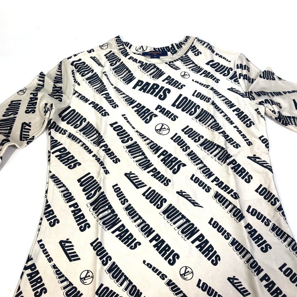 LOUIS VUITTON FLTS86 21SS シグネチャー ロゴ ロングスリーブ トップス アパレル 総柄/クルーネック 長袖シャツ レーヨン レディース ホワイトベージュ