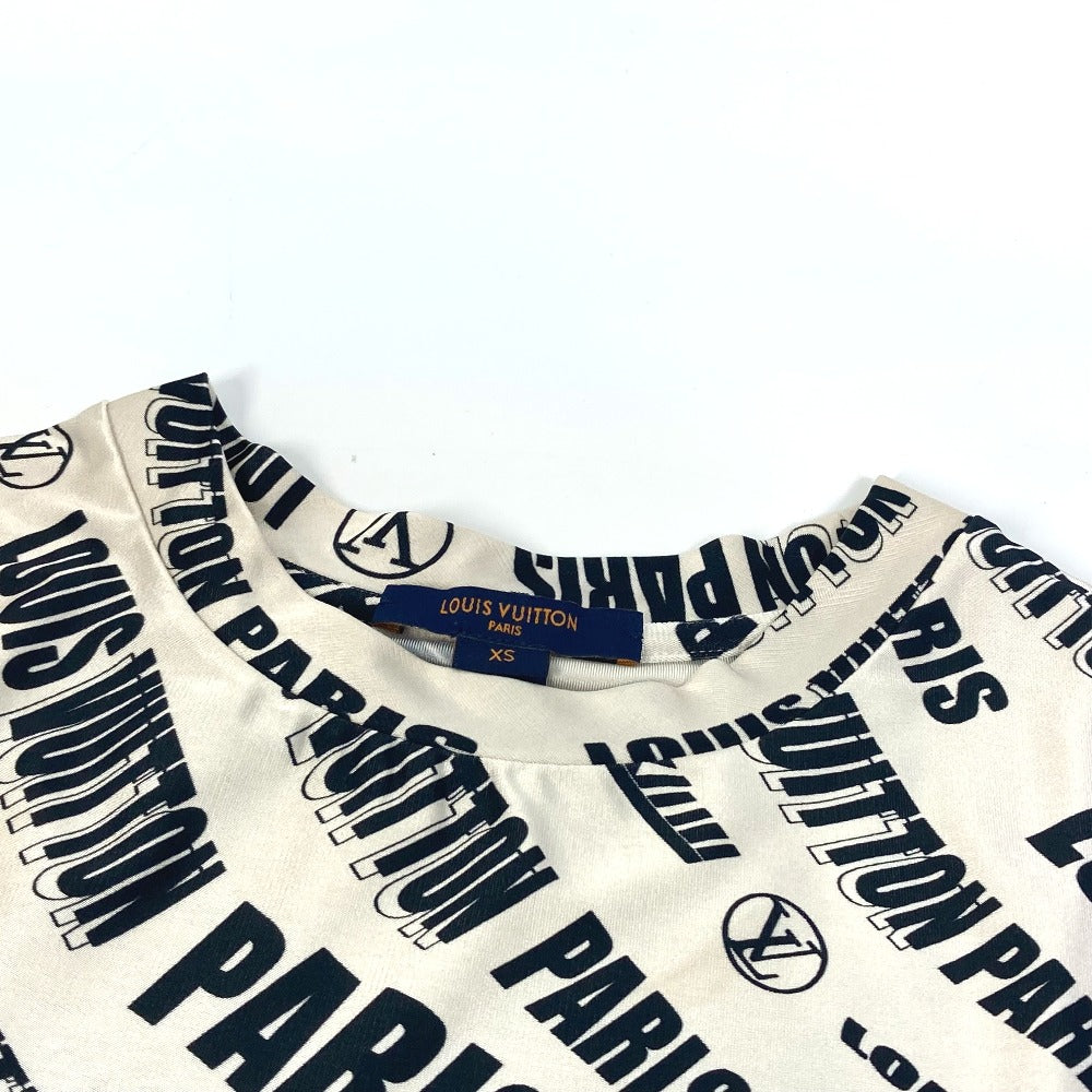 LOUIS VUITTON FLTS86 21SS シグネチャー ロゴ ロングスリーブ トップス アパレル 総柄/クルーネック 長袖シャツ レーヨン レディース ホワイトベージュ