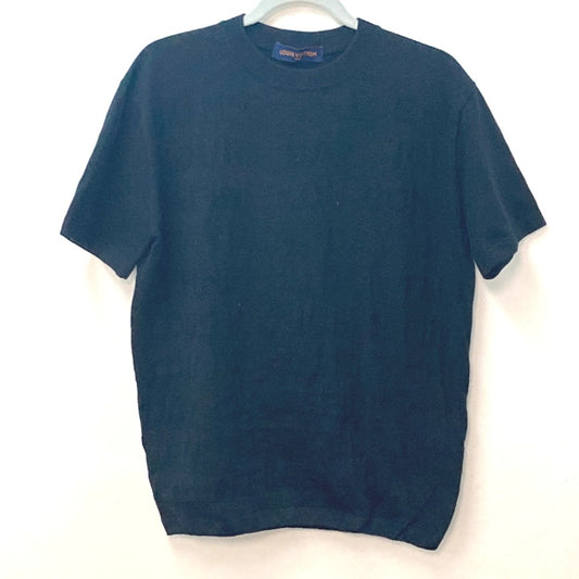 LOUIS VUITTON ヴァージルアブロー ニット レターTシャツ ロゴ トップス アパレル RM212M 半袖Ｔシャツ コットン メンズ ブラック