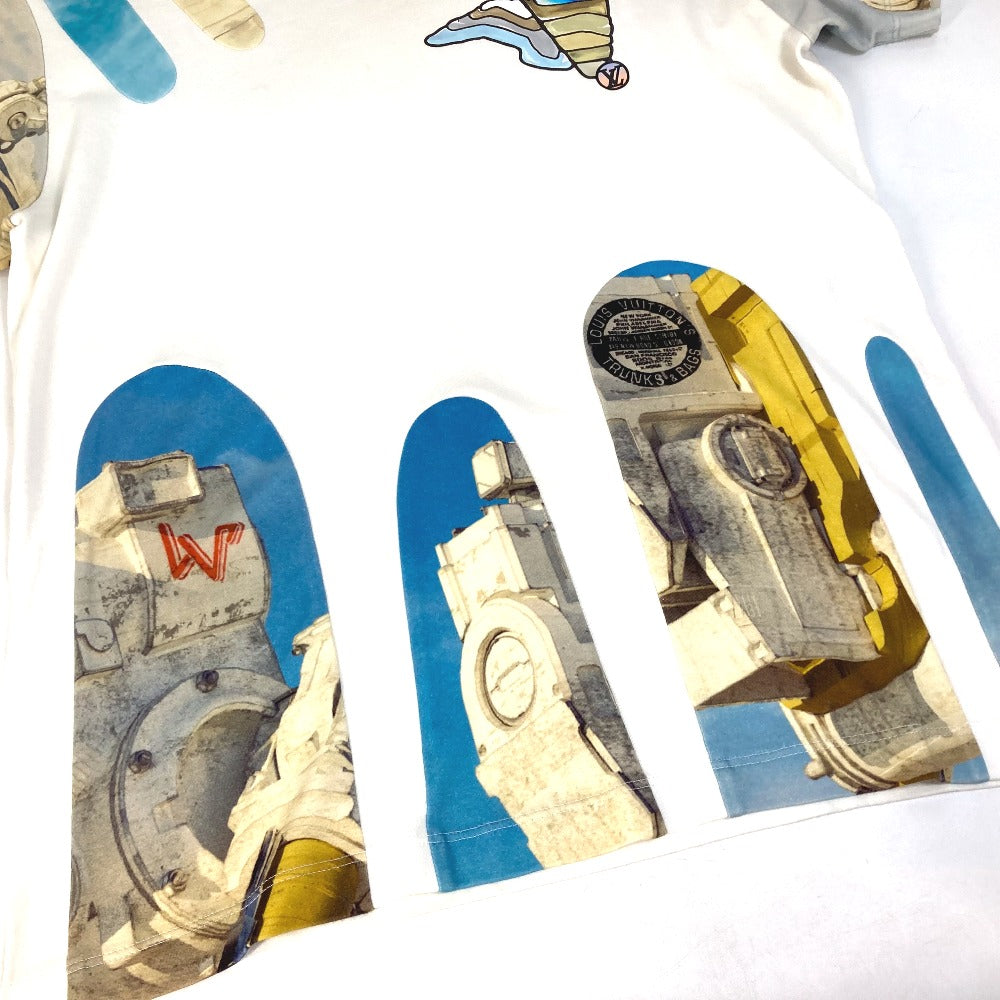 LOUIS VUITTON ロゴ アパレル トップス 丸首 半袖Ｔシャツ コットン レディース ホワイト - brandshop-reference