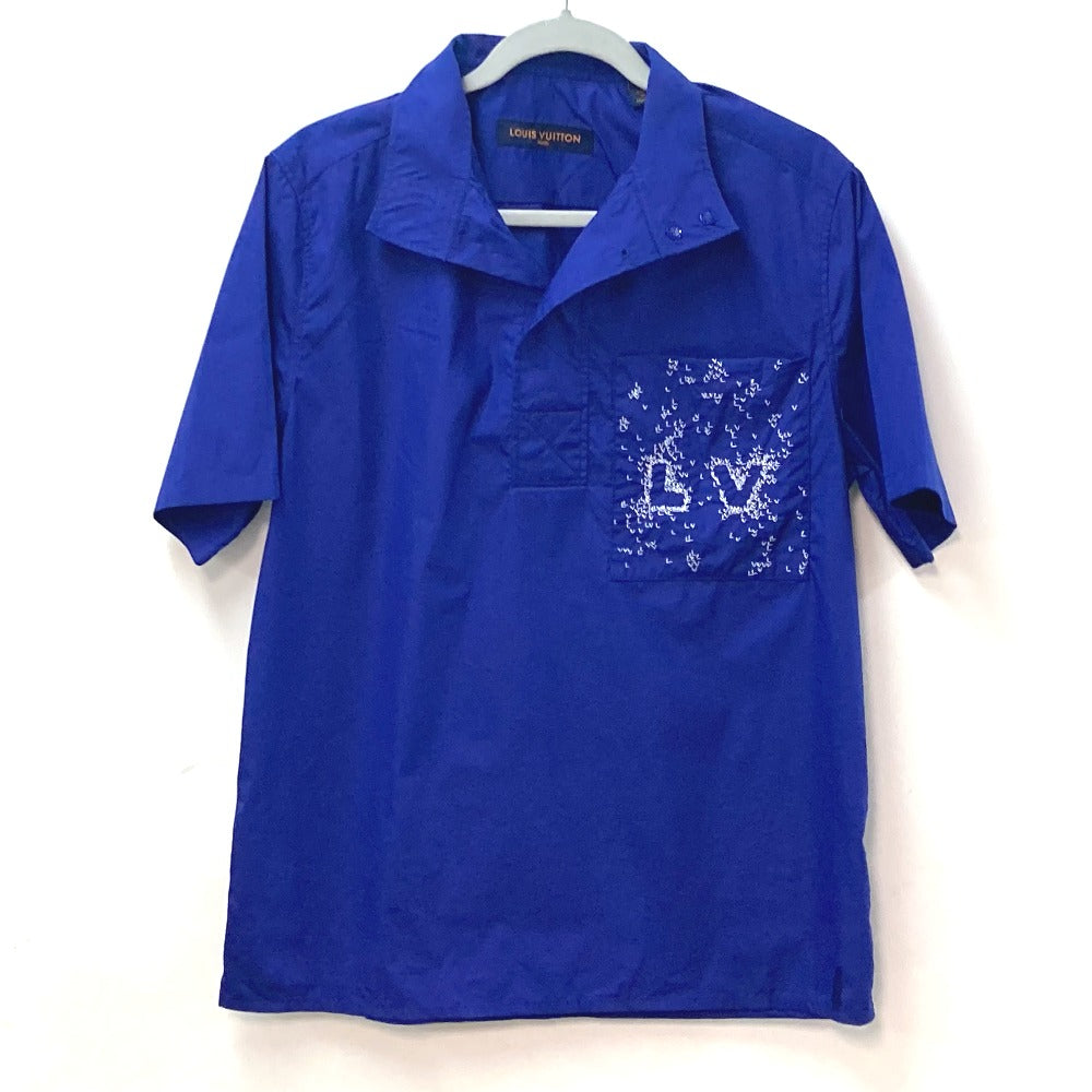 LOUIS VUITTON 22SS LVスプレッド ショートスリーブ 襟付き 半袖 ロゴ トップス アパレル RM222M 半袖シャツ コットン メンズ ブルー