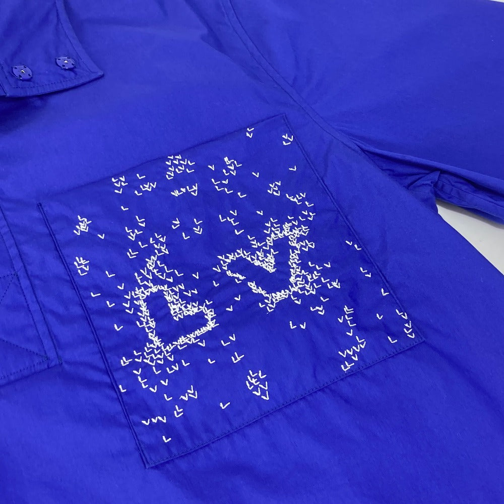 LOUIS VUITTON 22SS LVスプレッド ショートスリーブ 襟付き 半袖 ロゴ トップス アパレル RM222M 半袖シャツ コットン メンズ ブルー